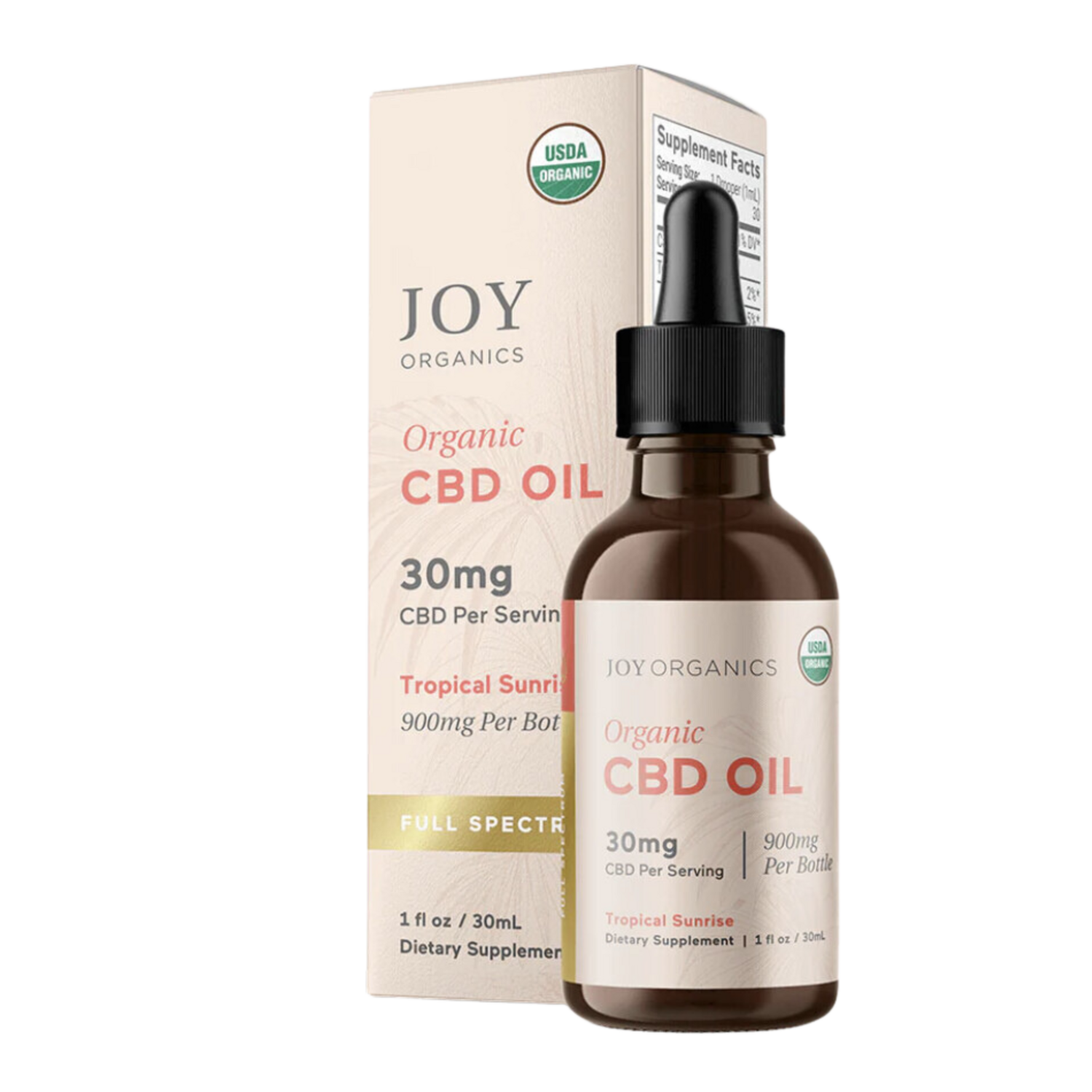 Joy Organics - Tropical Sunrise: Organic Full Spectrum CBD Tincture 30mg with THC