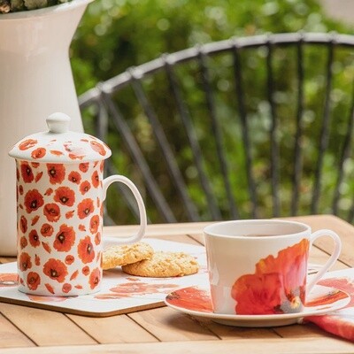 Tea Infuser - Red Poppies