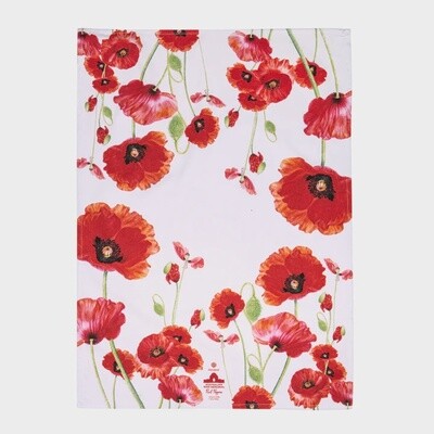 Tea Towel - Red Poppy (pack of 2)