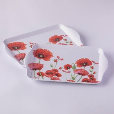 Scatter Tray Set of 2 - Red Poppies