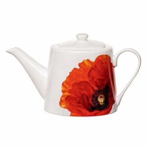 Infuser Teapot - Red Poppies