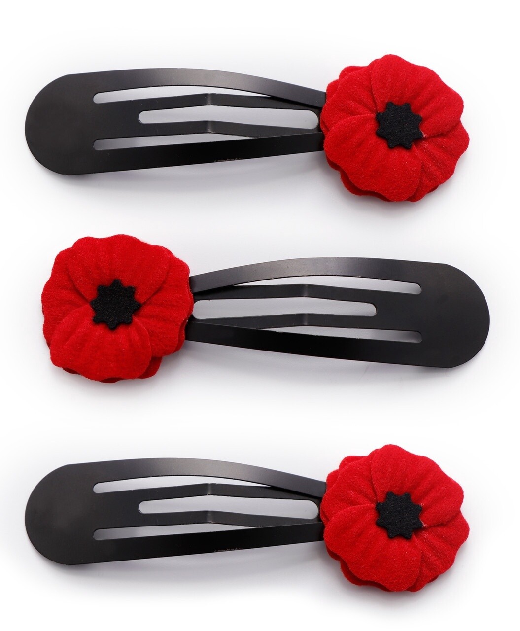 Red Poppy Hair Clips