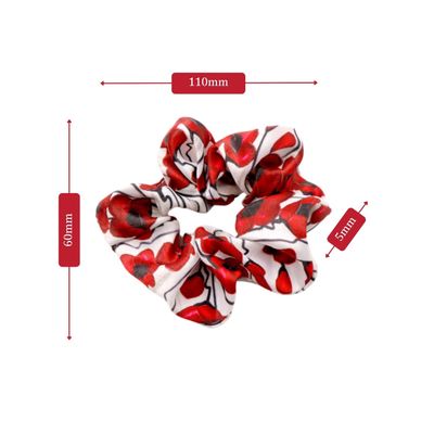 Red Poppy Hair Scrunchie