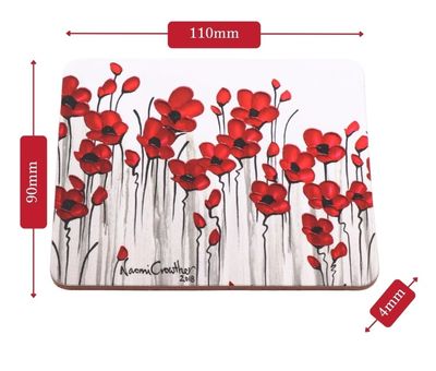 Fields of Poppies Coasters - Set of 4