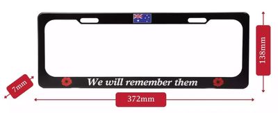 Number Plate Surrounds - We Remember Them (Standard Size)