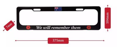 Number Plate Surrounds - We Remember Them (Slim Size)