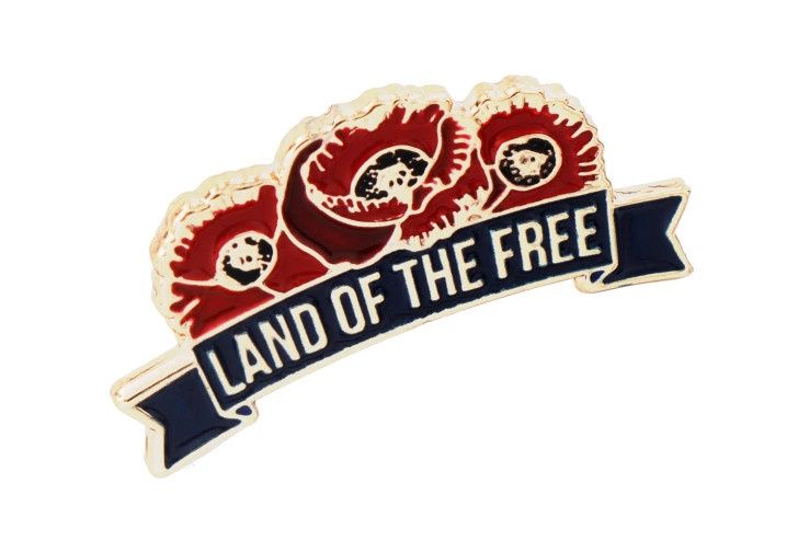 Land of the Free Poppy Lapel Pin