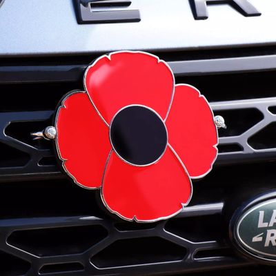 Metal Poppy Car Grille Badge