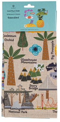 Tea Towel - Land Down Under Queensland