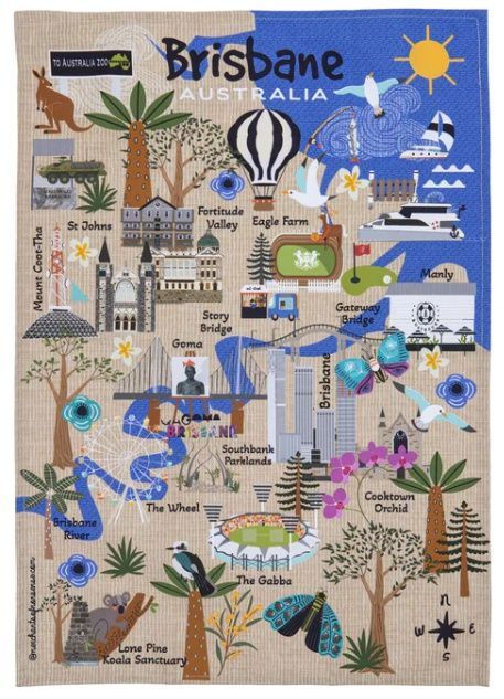 Tea Towel - Land Down Under Brisbane