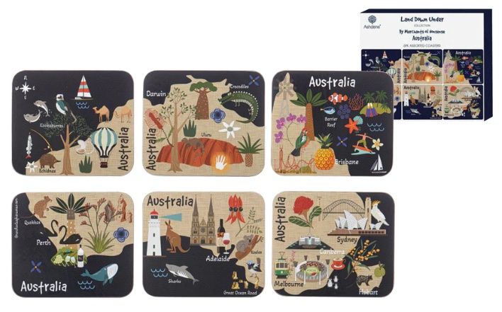 Coasters 6 Pack - Land Down Under Australia