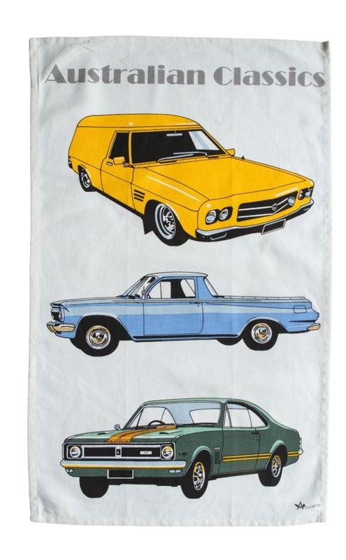 Tea Towel - Cars Holdens