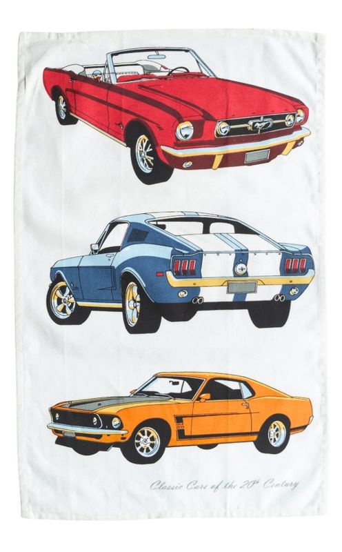 Tea Towel - Cars Mustangs