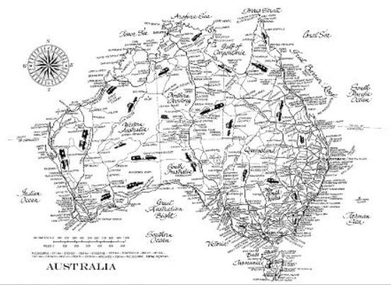 Tea Towel - Map of Australia
