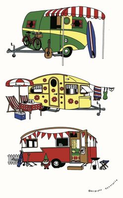 Tea Towel - Retro Caravan