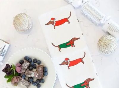 Tea Towel - Christmas Sausage Dogs
