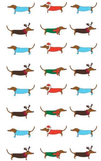 Tea Towel - Christmas Sausage Dogs