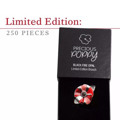 Precious Poppy Black Fire Opal Ltd Ed Brooch