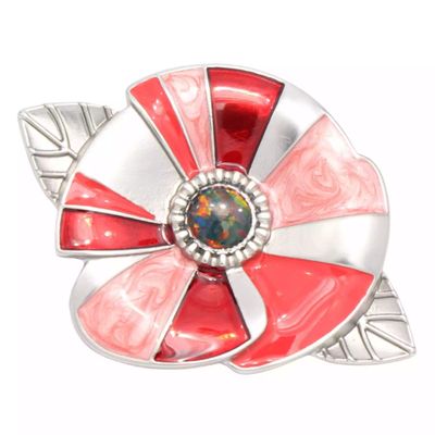 Precious Poppy Black Fire Opal Ltd Ed Brooch