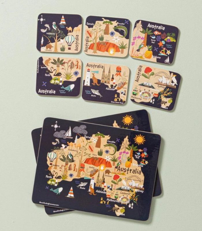 Placemats 6 Pack - Land Down Under Australia