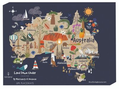 Placemats 6 Pack - Land Down Under Australia