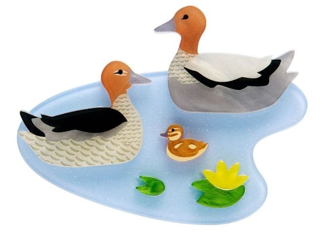 Duck and Drakes Brooch