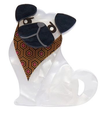 Adoring Polly Pug Mini Brooch