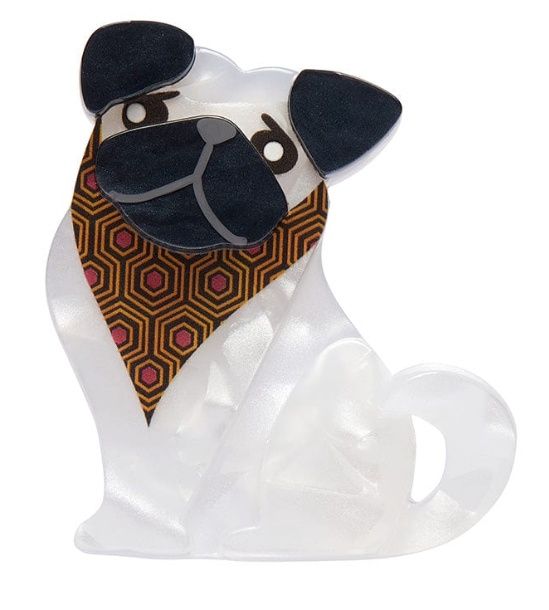 Adoring Polly Pug Mini Brooch