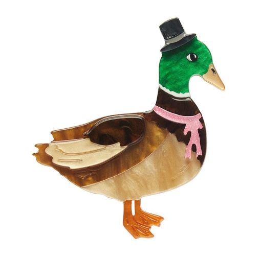 Well-Dressed Duck Brooch