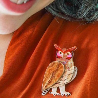 The Grand Great Horned Owl Brooch