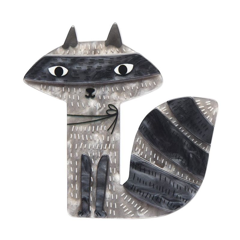 Sunday Raccoon Brooch