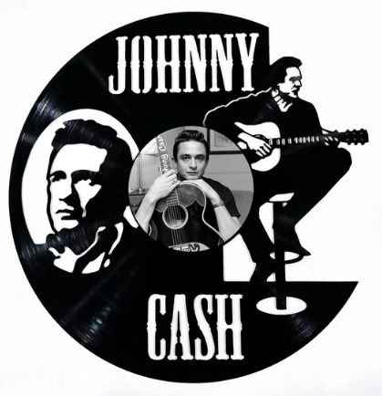 Record with Sticker - Johnny Cash (Sitting on Stool)