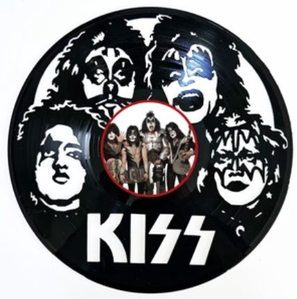 Record with Sticker - Kiss (Band)