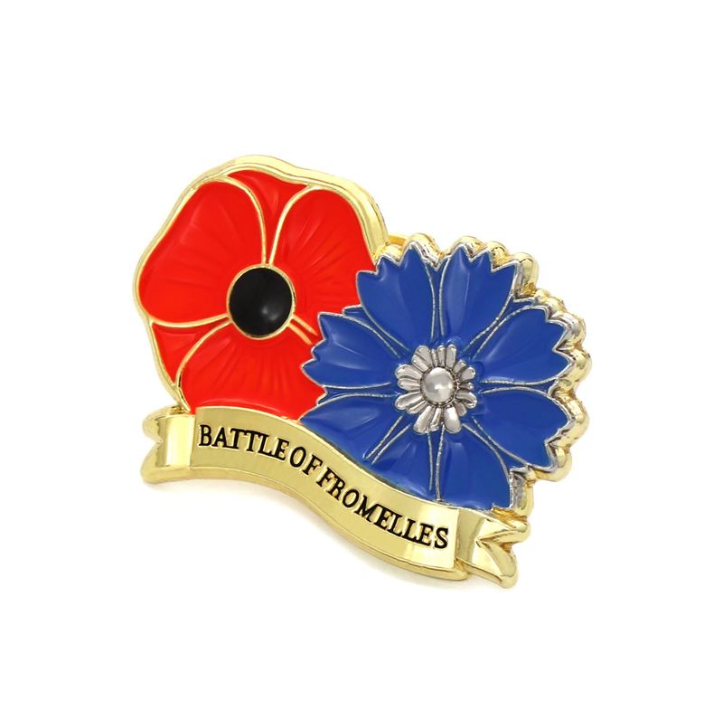 Cornflower and Poppy Lapel Pin - The Battle of Fromelles