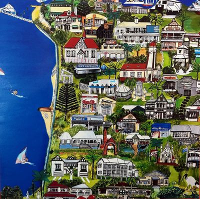 Block Print - Sandgate, By Lyn Holyoake