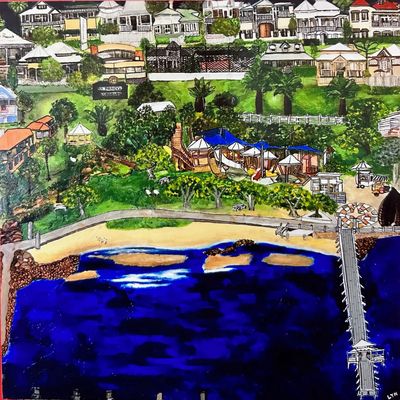 Block Print - Shorncliffe, By Lyn Holyoake
