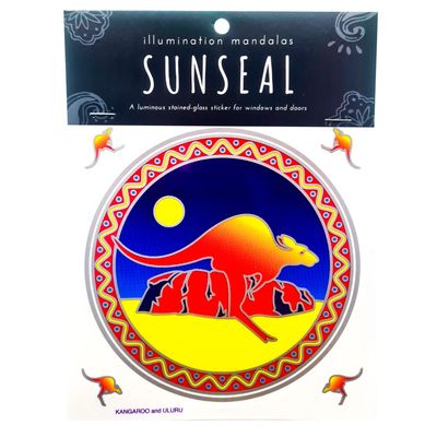 Large Suncatcher - Kangaroo and Uluru