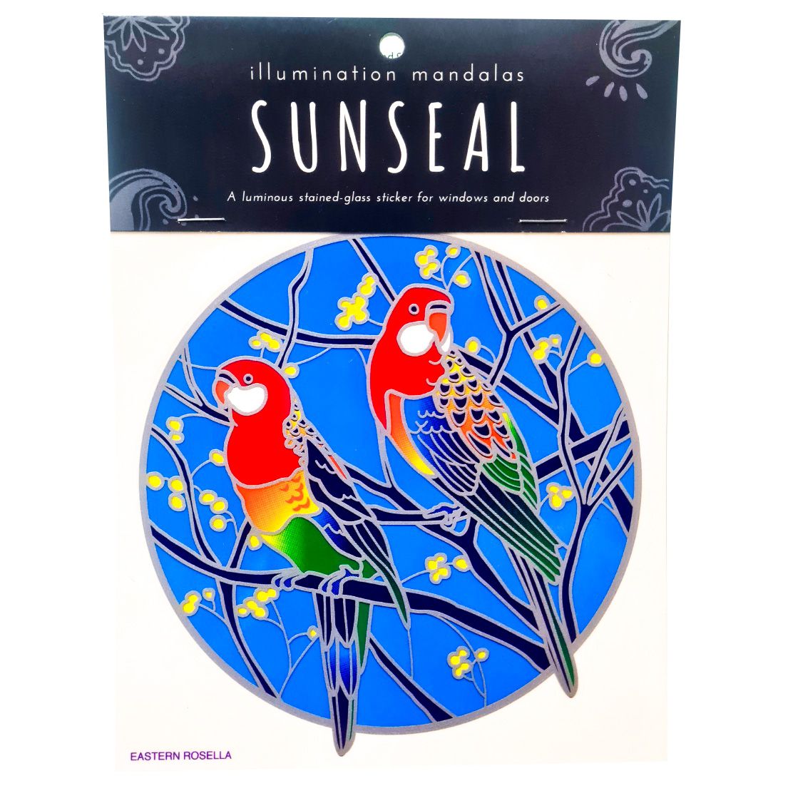 Large Suncatcher - Eastern Rosellas and Wattle