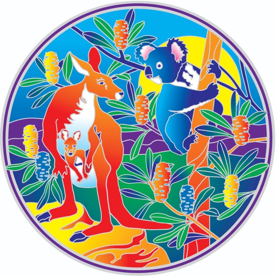Large Suncatcher - Kangaroo and Koala
