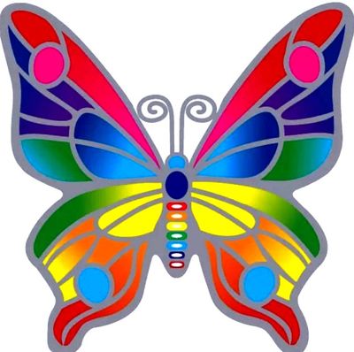 Large Suncatcher - Rainbow Butterfly