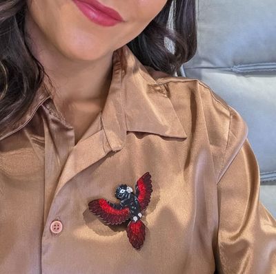 Kurri Kurri Marrpu (Red Cockatoo) Brooch