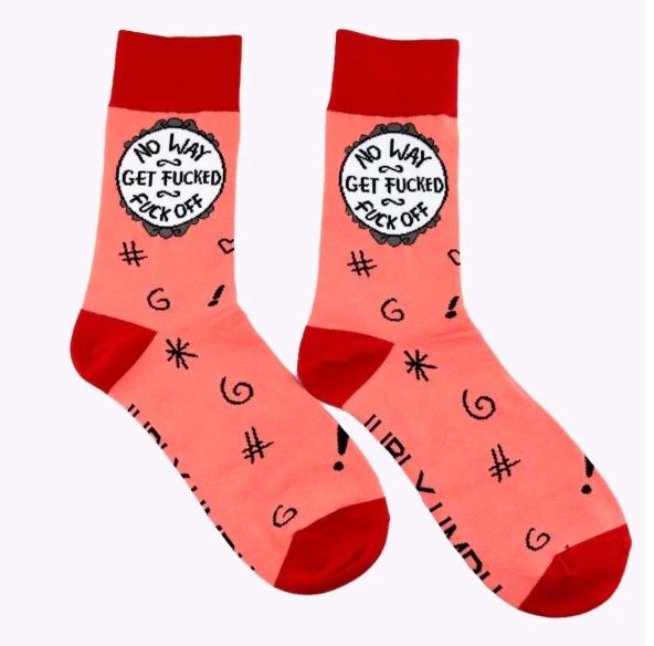 No Way Get Fucked Fuck Off Socks- Medium