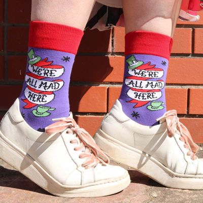 We're All Mad Here Socks - Large