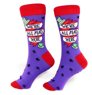 We're All Mad Here Socks - Large
