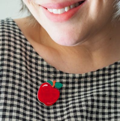 Apple Simplified Mini Brooch