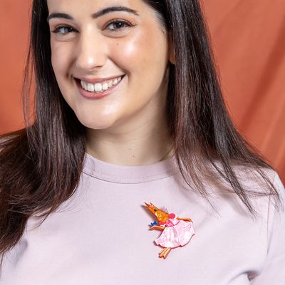 Pascal the Princess Prawn Brooch
