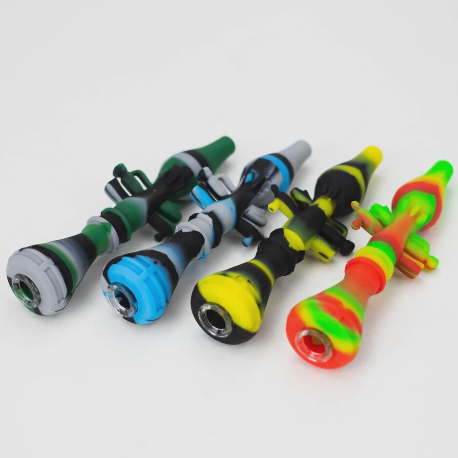 6 Silicone Bazooka Dab Straw, Assorted Colors