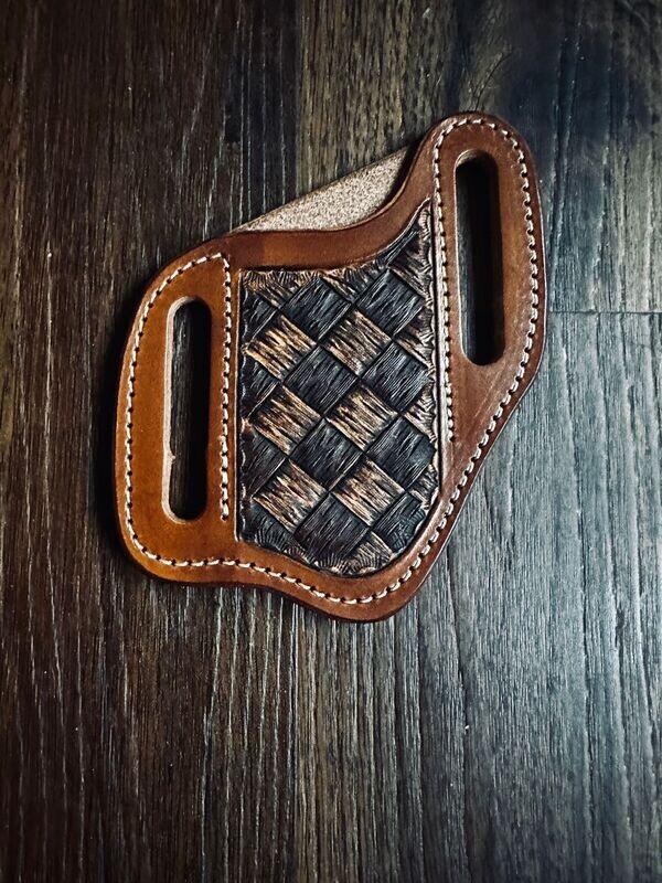 Knife Sheath-Hand Tooled Basket Weave