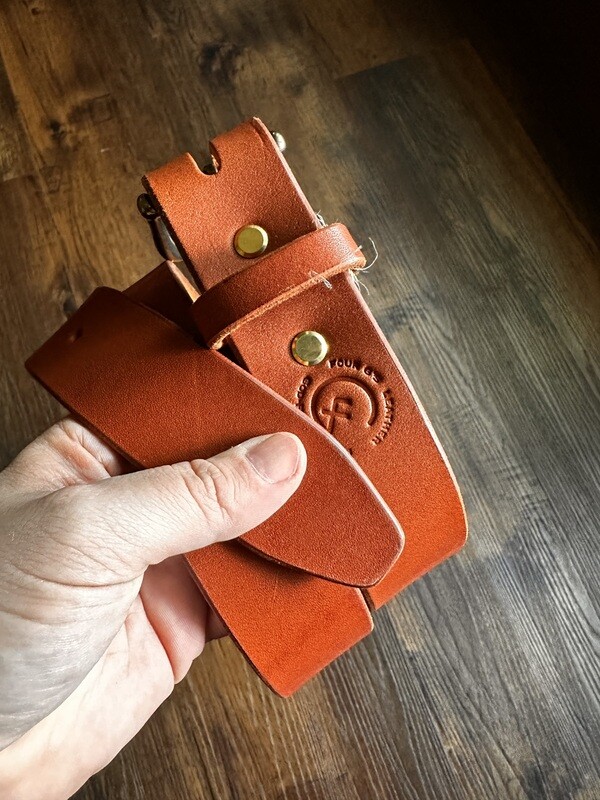 Unlined Tan Leather Belt (34)