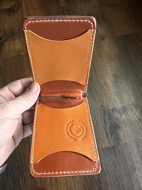 Multi Color Leather Spring Clip Wallet